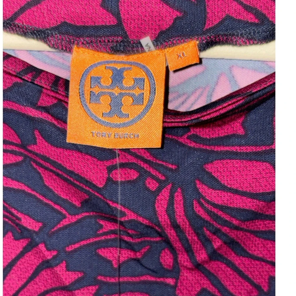 Tory Burch Etta‎ Dress in Navy and Pink sz XL NWT